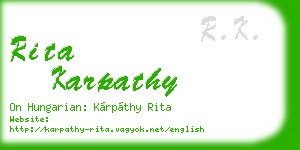 rita karpathy business card